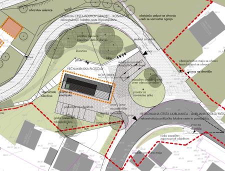 Natančnejši prikaz ureditve novega avtobusnega postajališča